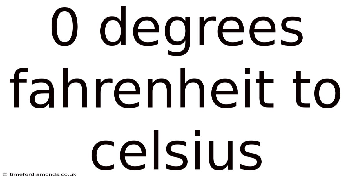 0 Degrees Fahrenheit To Celsius