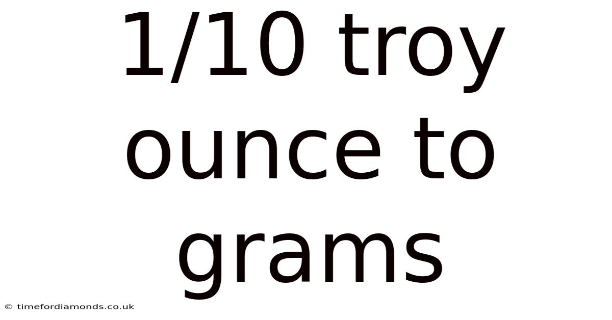 1/10 Troy Ounce To Grams