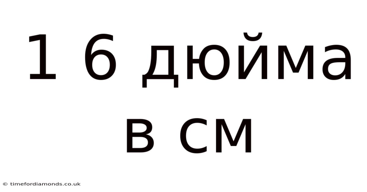 1 6 Дюйма В См