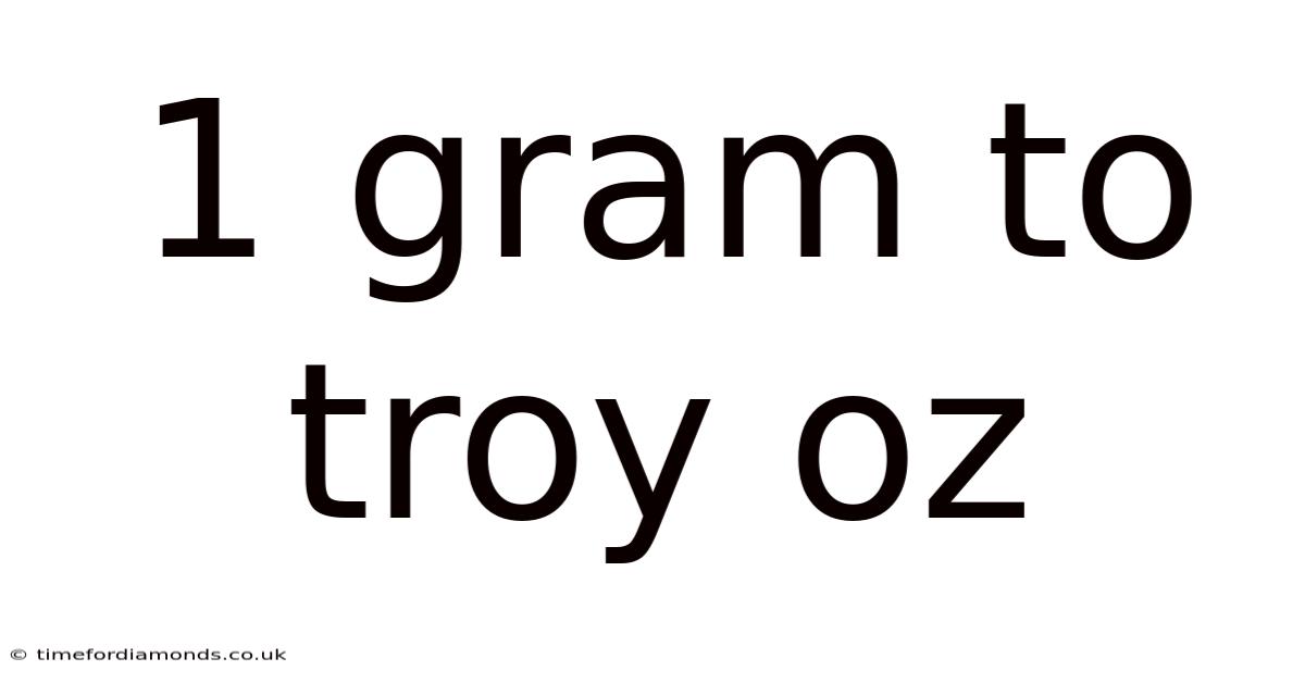 1 Gram To Troy Oz