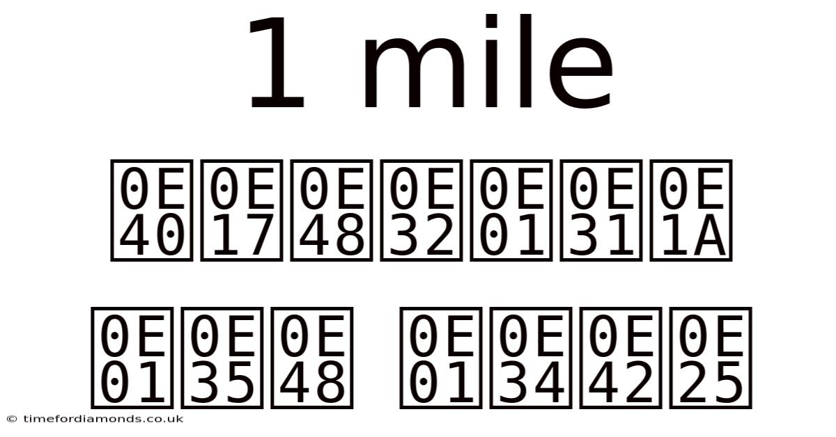 1 Mile เท่ากับ กี่ กิโล