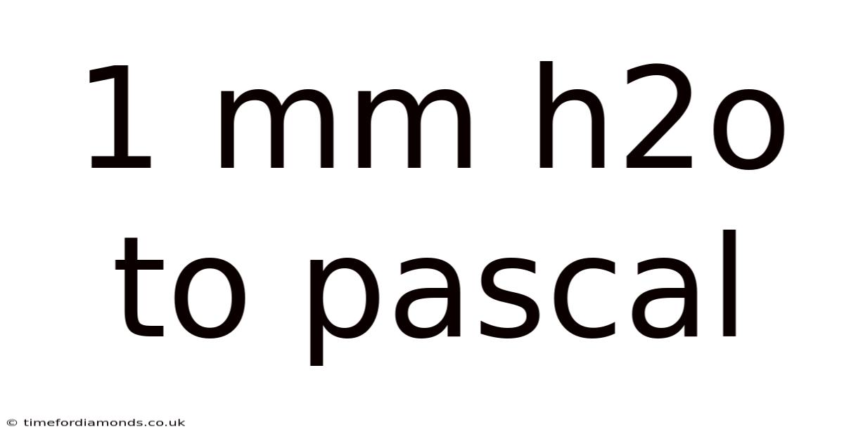 1 Mm H2o To Pascal
