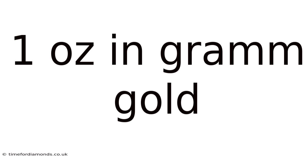 1 Oz In Gramm Gold