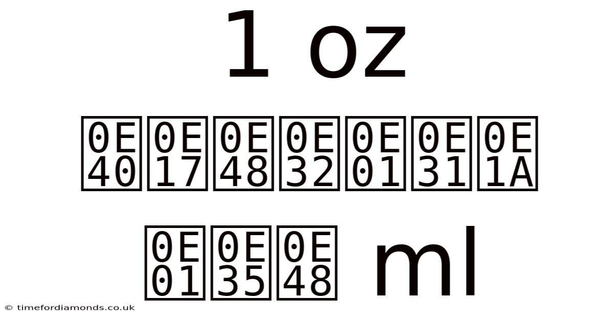 1 Oz เท่ากับ กี่ Ml