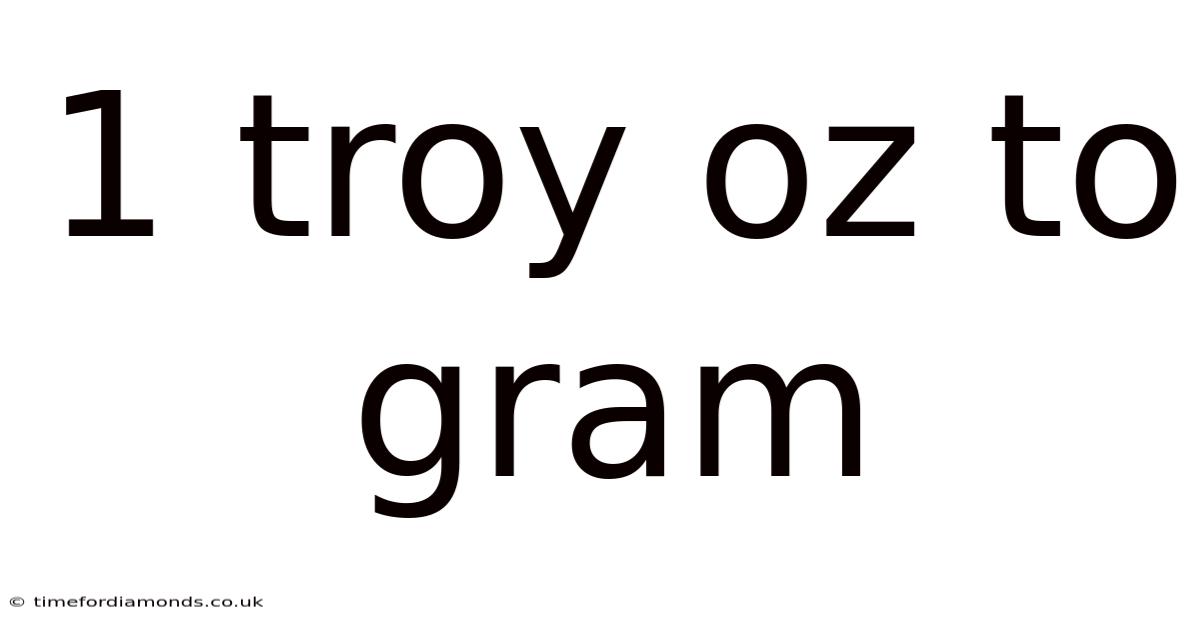 1 Troy Oz To Gram