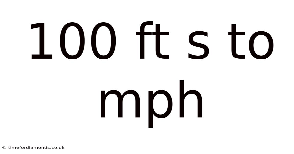 100 Ft S To Mph