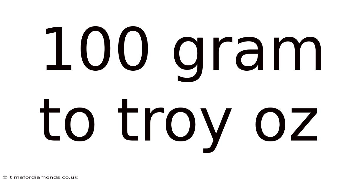 100 Gram To Troy Oz