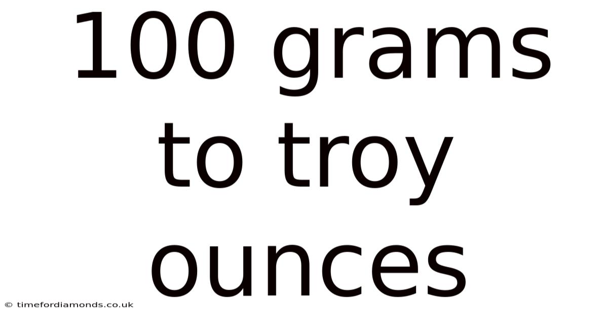 100 Grams To Troy Ounces