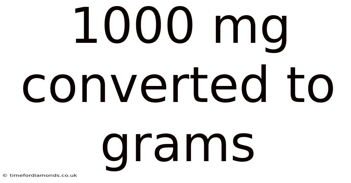 1000 Mg Converted To Grams