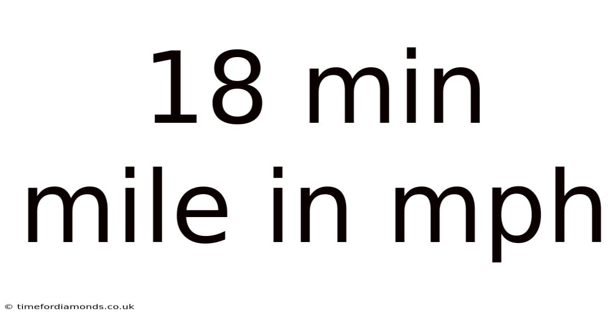 18 Min Mile In Mph