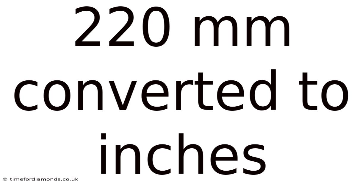 220 Mm Converted To Inches