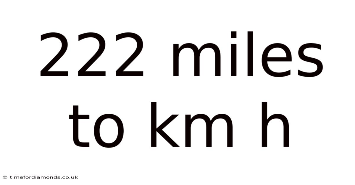 222 Miles To Km H