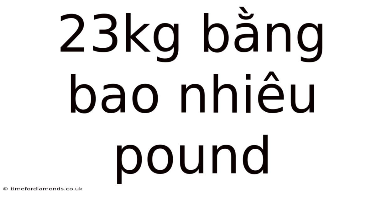 23kg Bằng Bao Nhiêu Pound