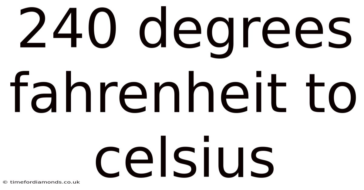 240 Degrees Fahrenheit To Celsius