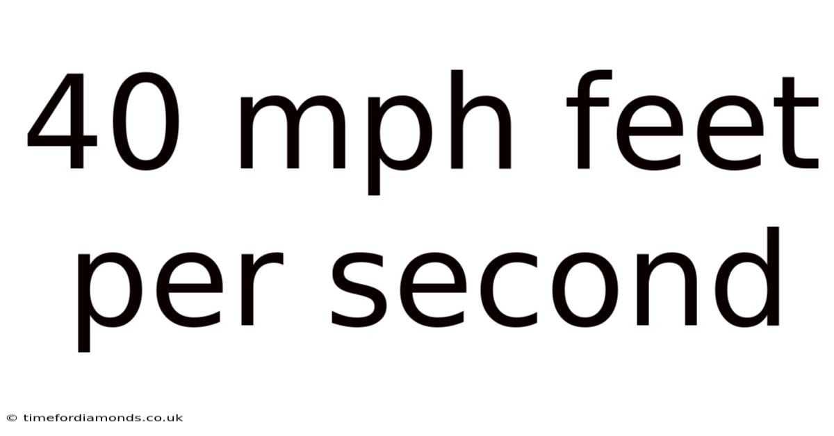 40 Mph Feet Per Second