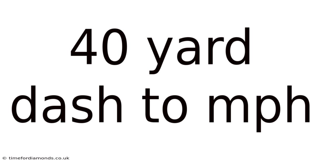 40 Yard Dash To Mph