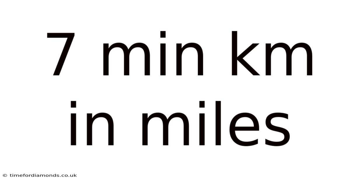 7 Min Km In Miles