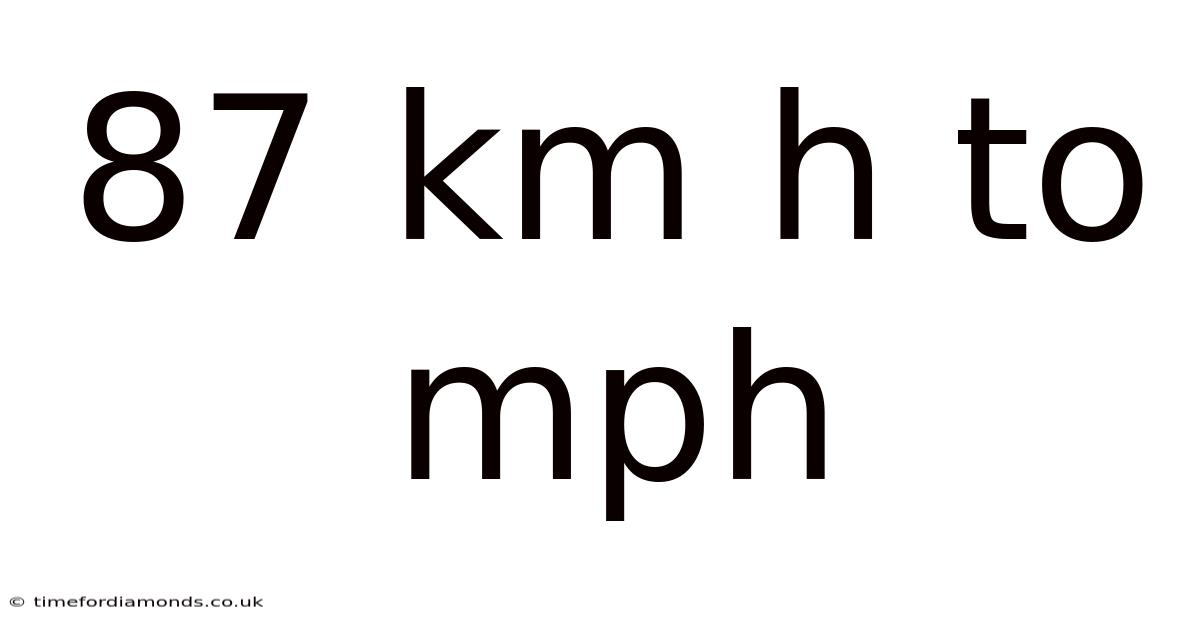 87 Km H To Mph