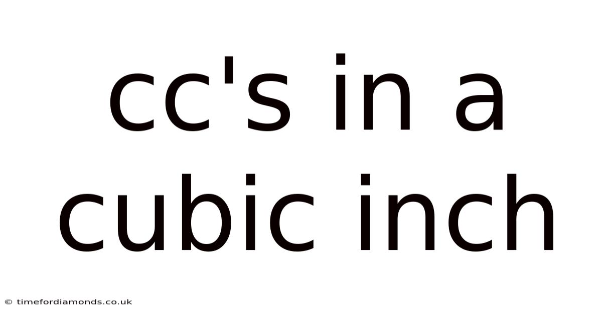 Cc's In A Cubic Inch