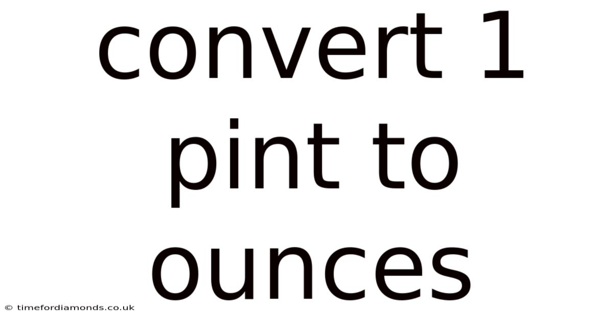 Convert 1 Pint To Ounces
