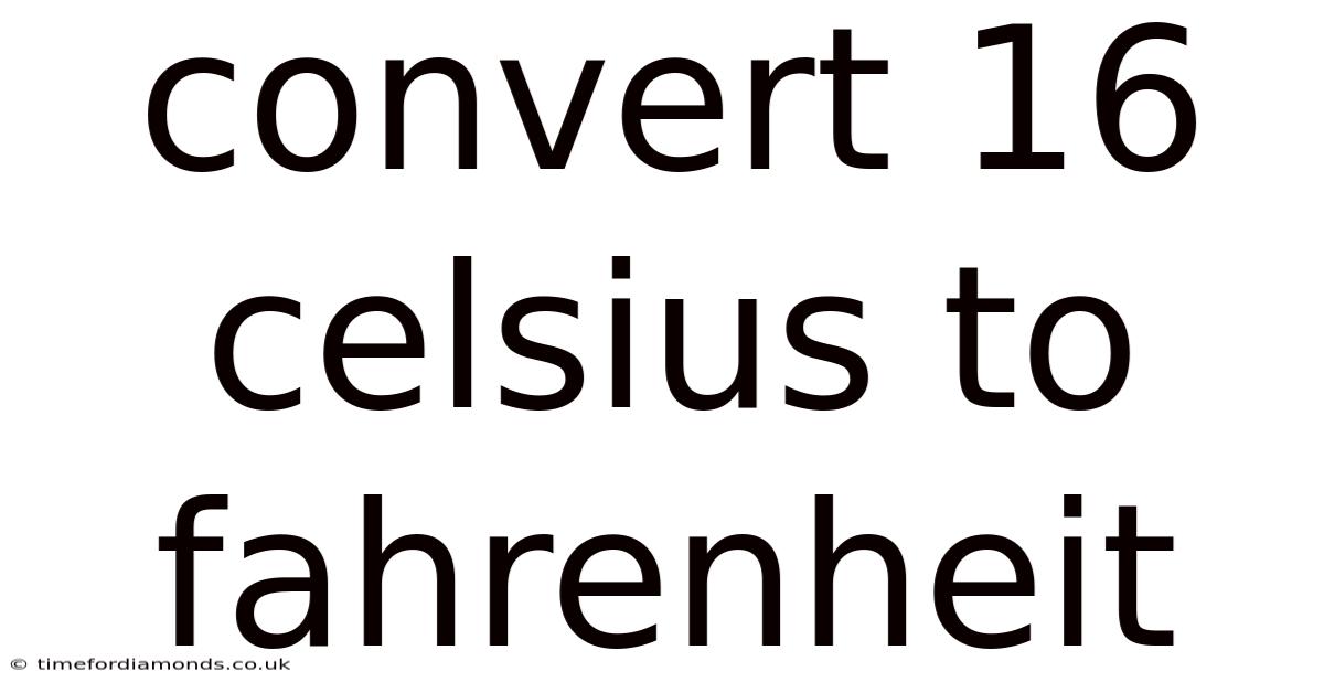 Convert 16 Celsius To Fahrenheit