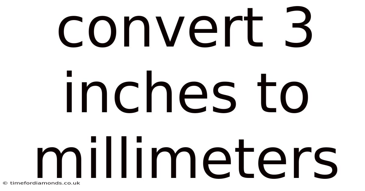 Convert 3 Inches To Millimeters