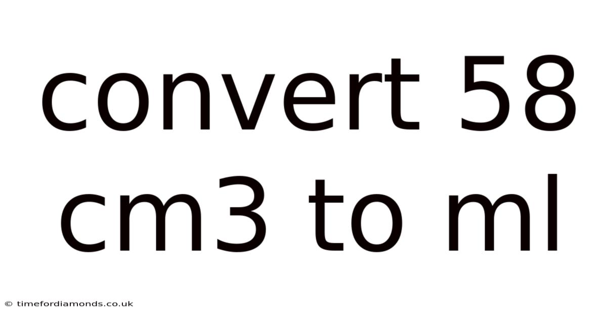 Convert 58 Cm3 To Ml