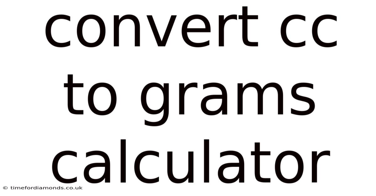 Convert Cc To Grams Calculator