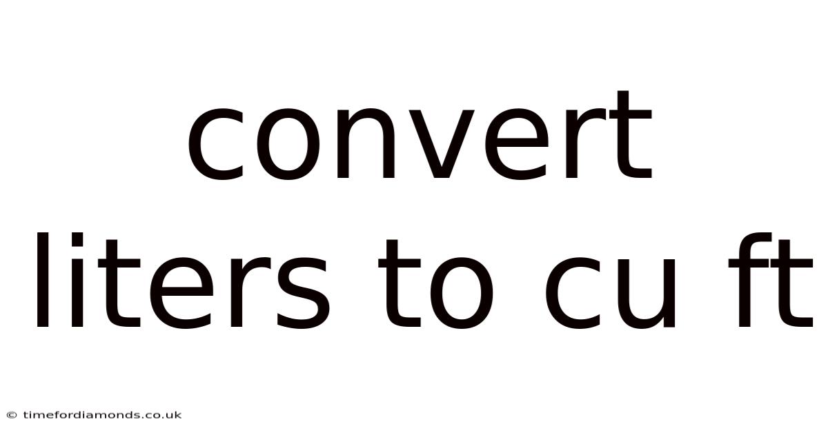 Convert Liters To Cu Ft