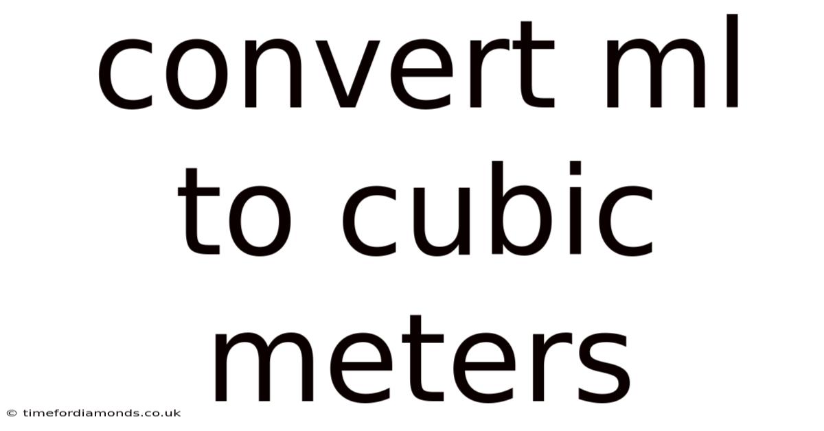 Convert Ml To Cubic Meters