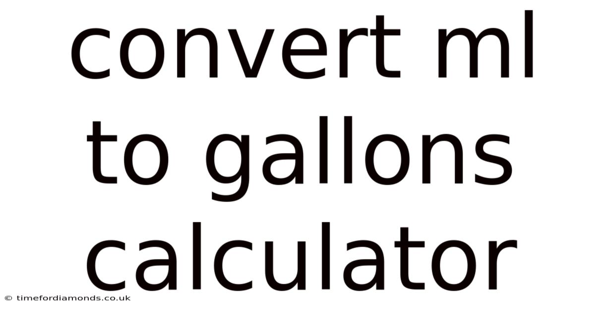 Convert Ml To Gallons Calculator