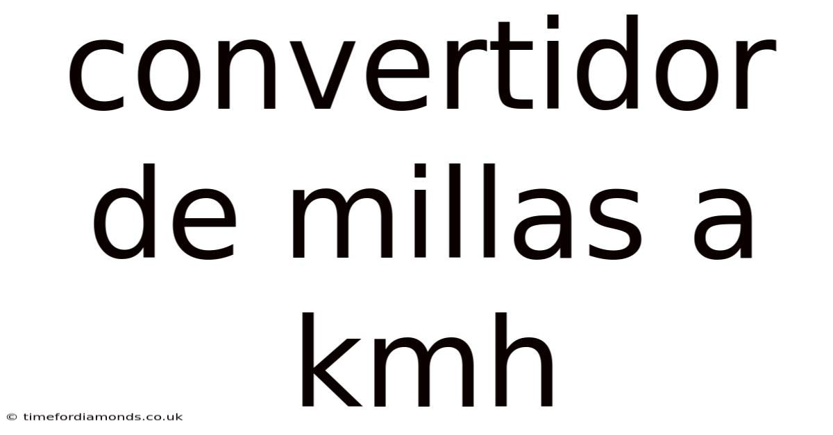 Convertidor De Millas A Kmh