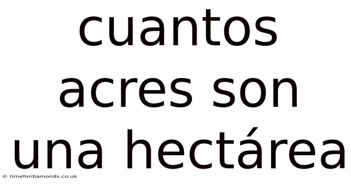 Cuantos Acres Son Una Hectárea