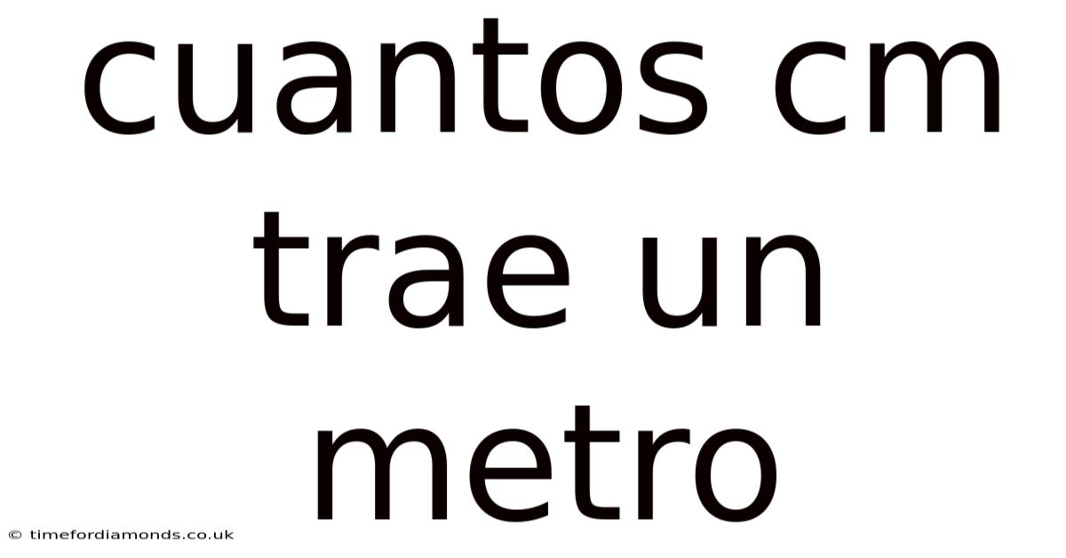 Cuantos Cm Trae Un Metro
