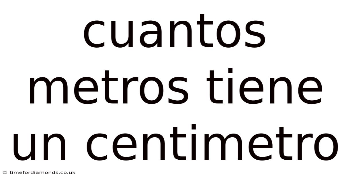 Cuantos Metros Tiene Un Centimetro