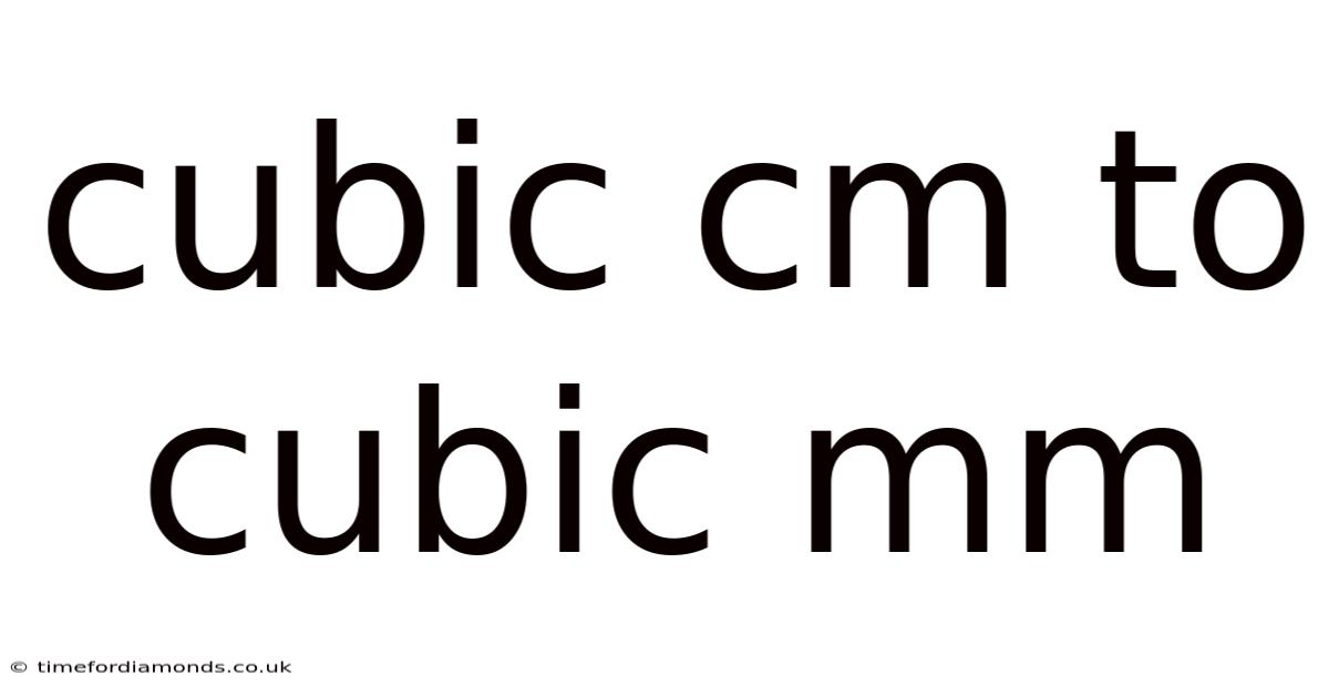 Cubic Cm To Cubic Mm
