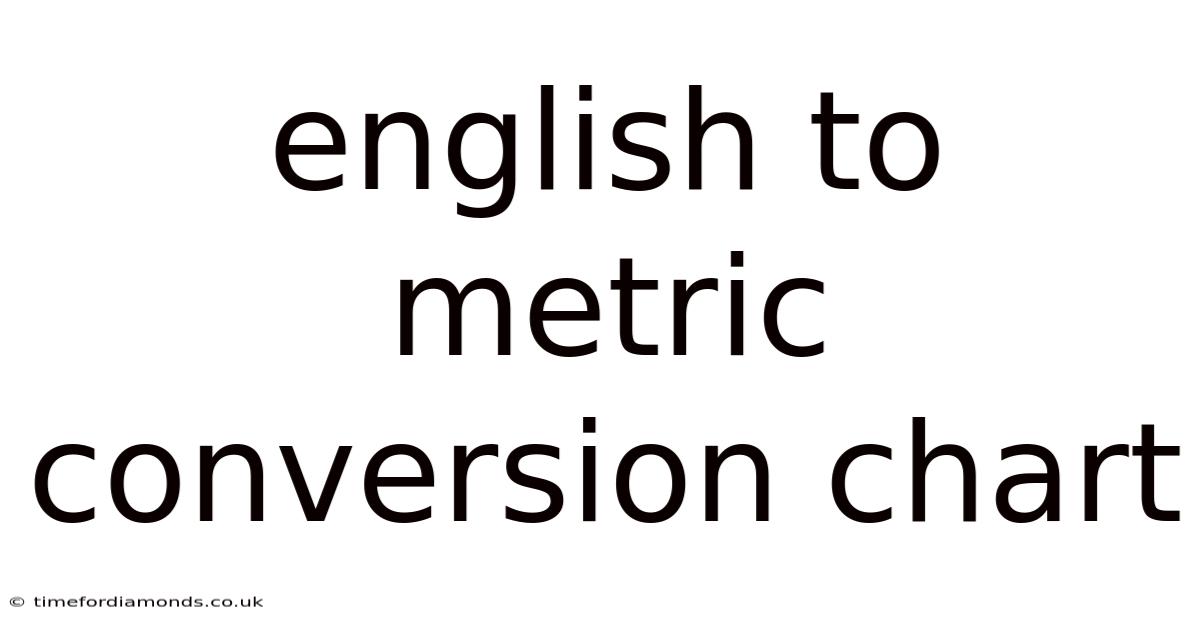 English To Metric Conversion Chart