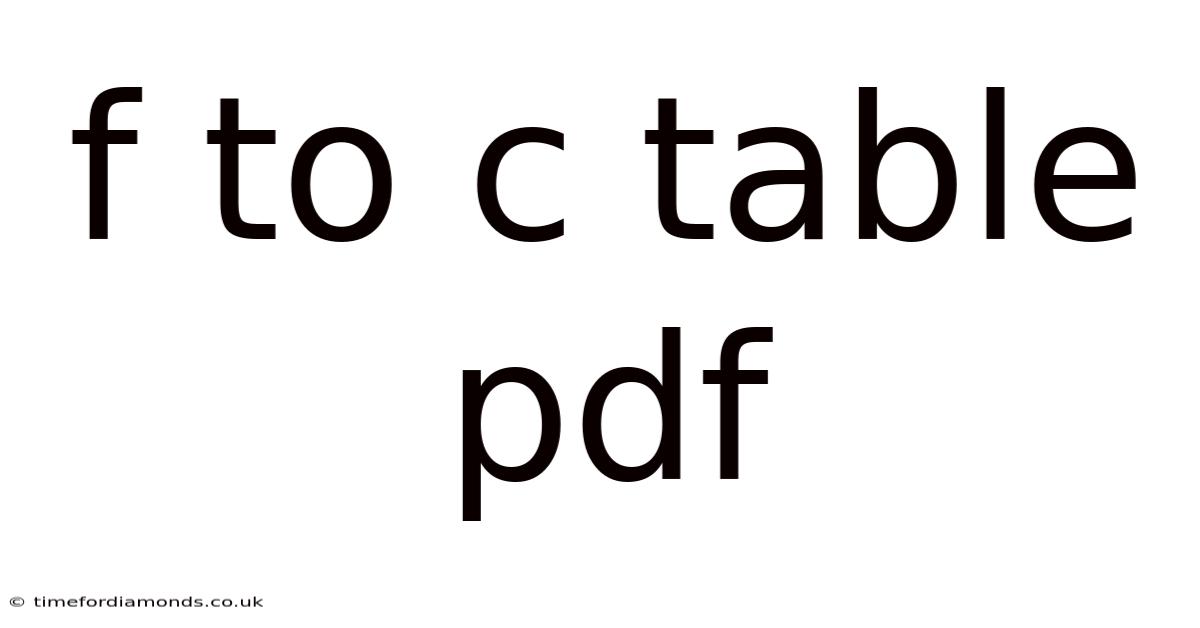 F To C Table Pdf