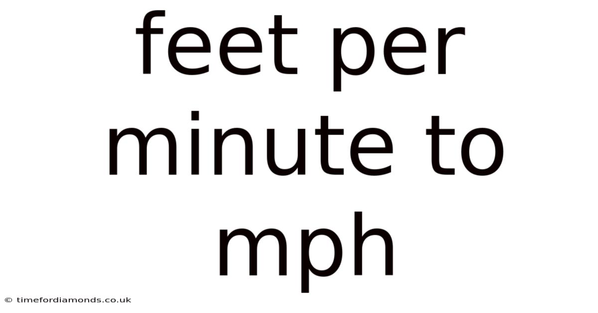 Feet Per Minute To Mph