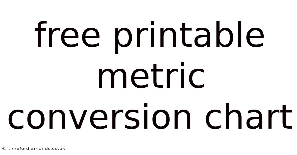 Free Printable Metric Conversion Chart