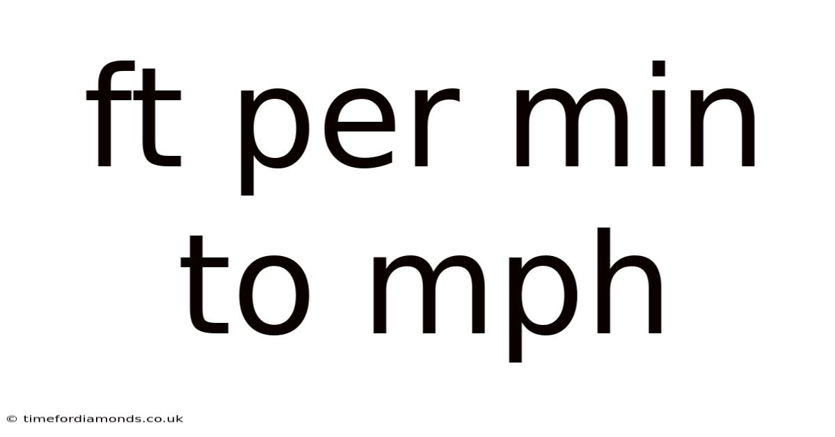 Ft Per Min To Mph