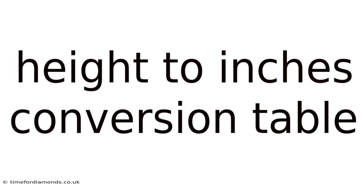 Height To Inches Conversion Table
