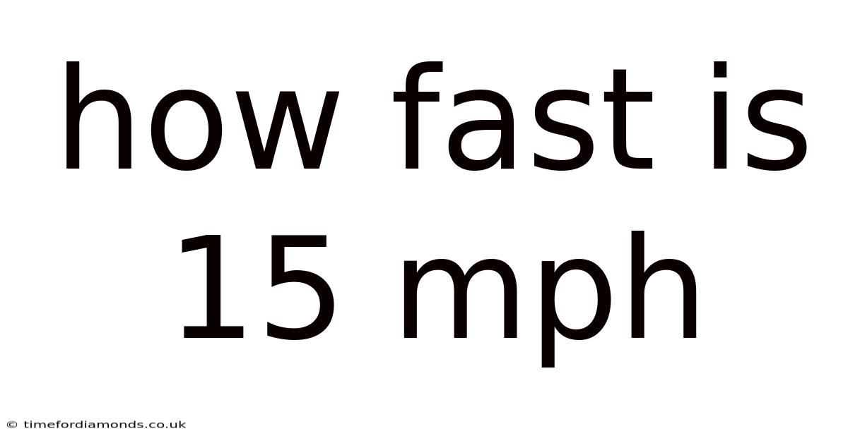 How Fast Is 15 Mph