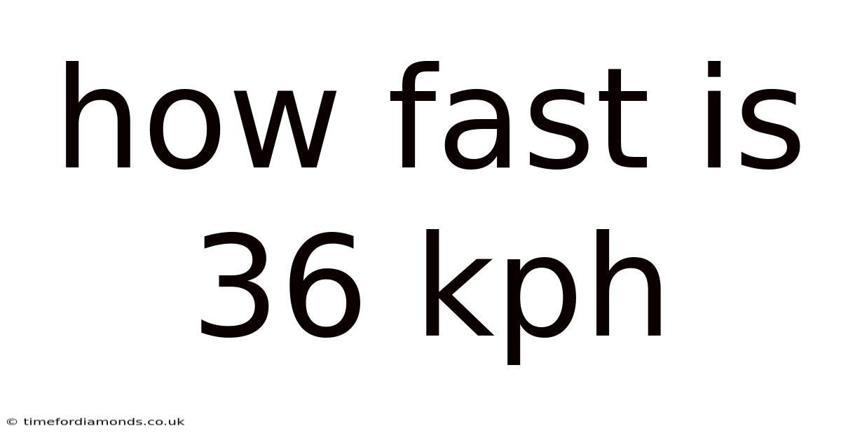 How Fast Is 36 Kph