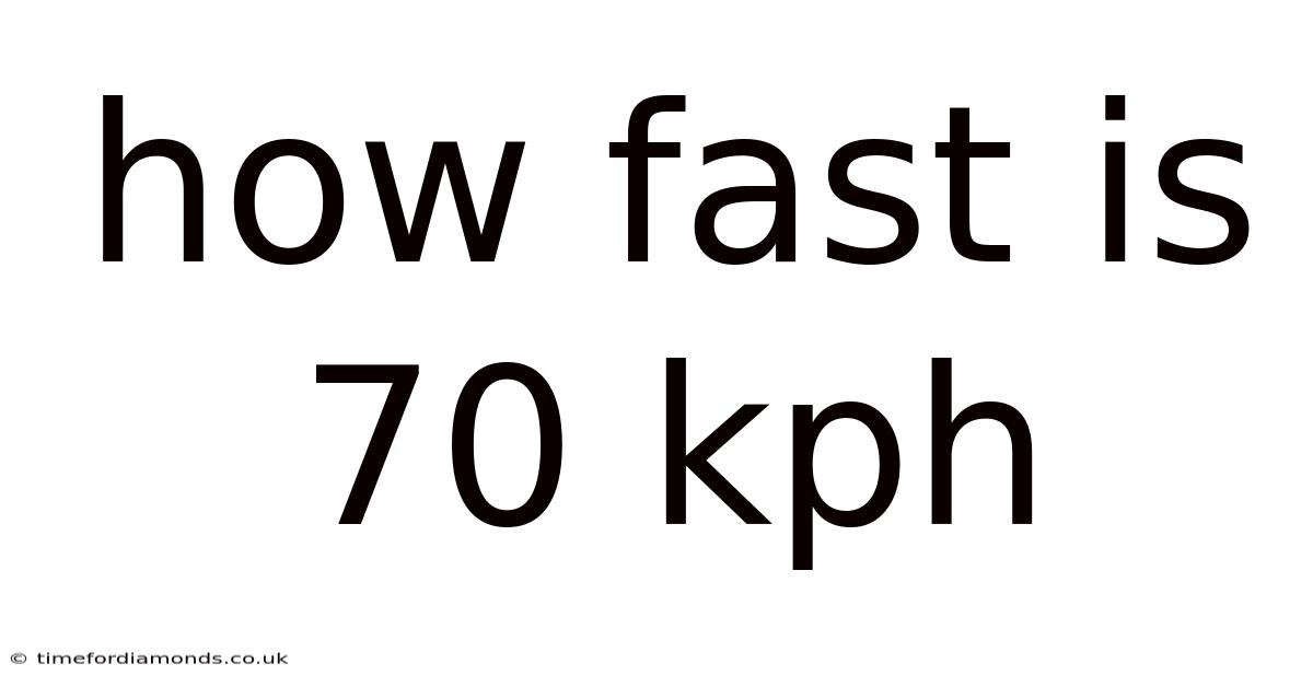 How Fast Is 70 Kph