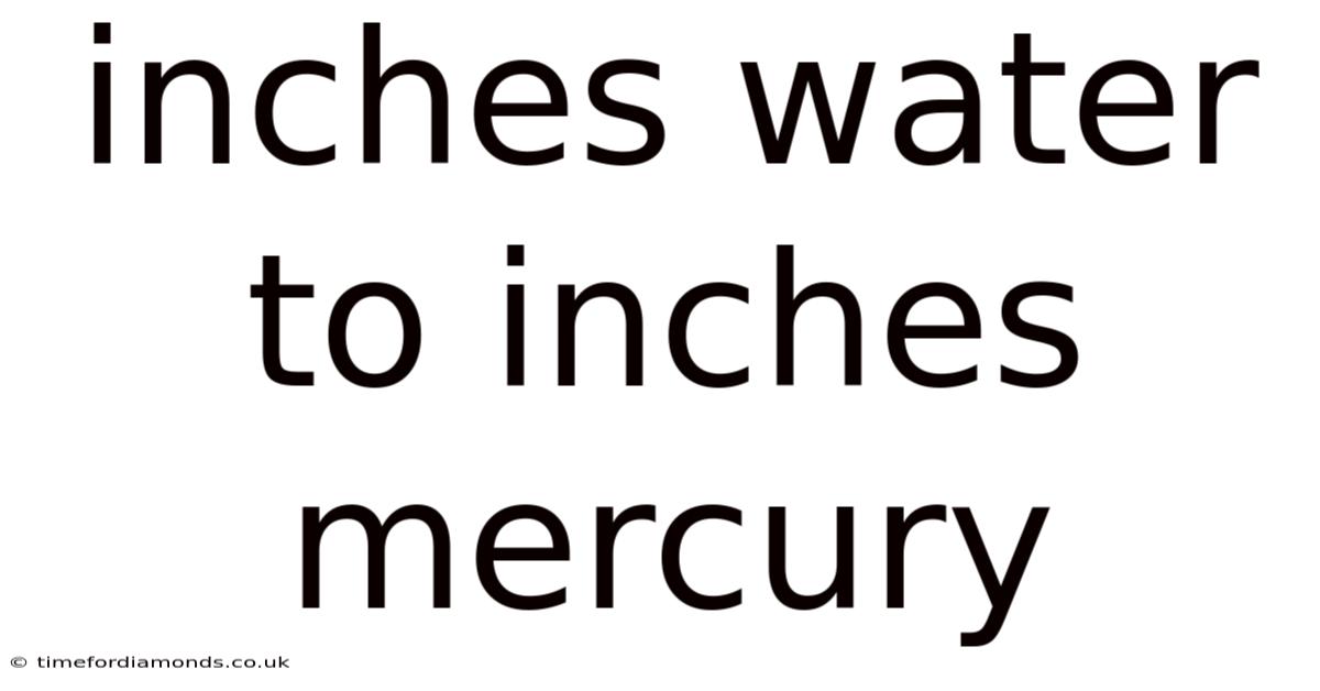 Inches Water To Inches Mercury