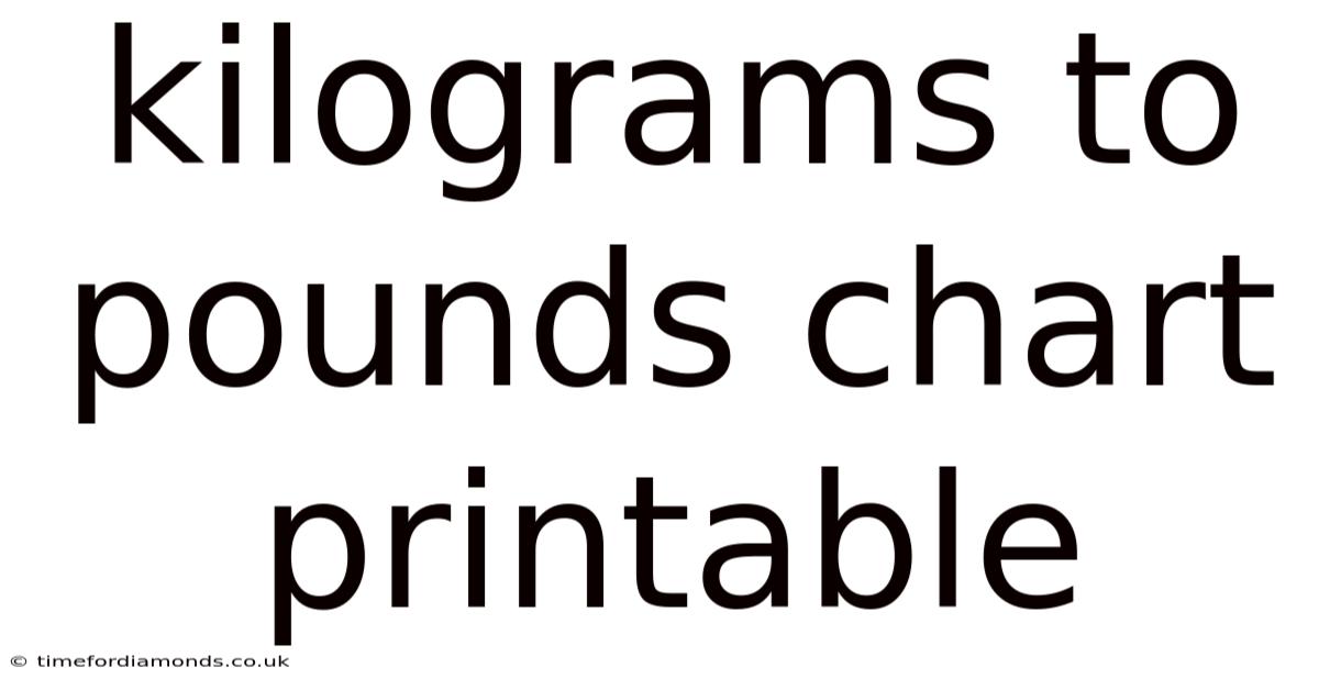 Kilograms To Pounds Chart Printable