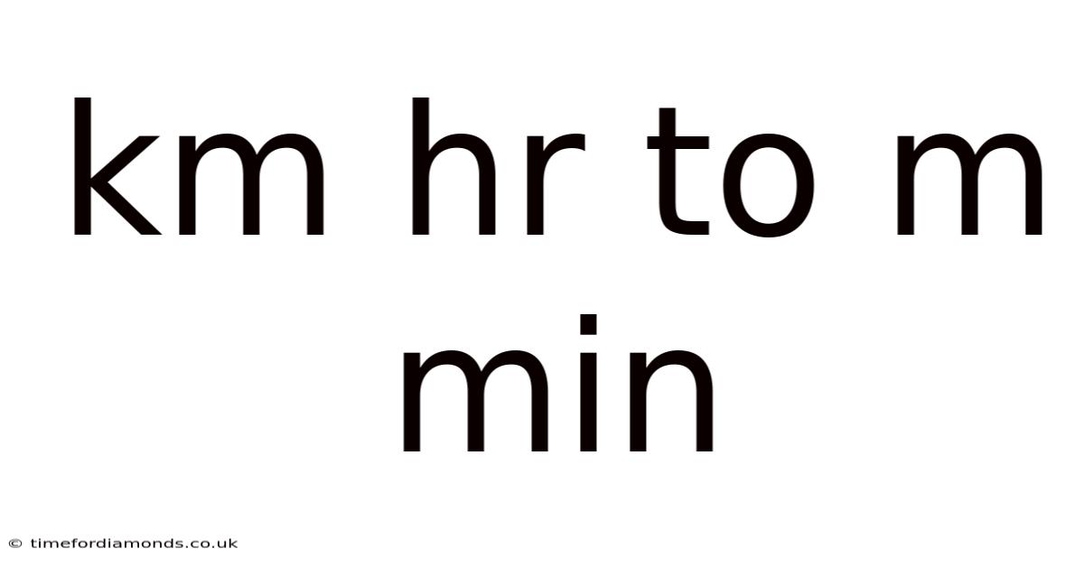 Km Hr To M Min