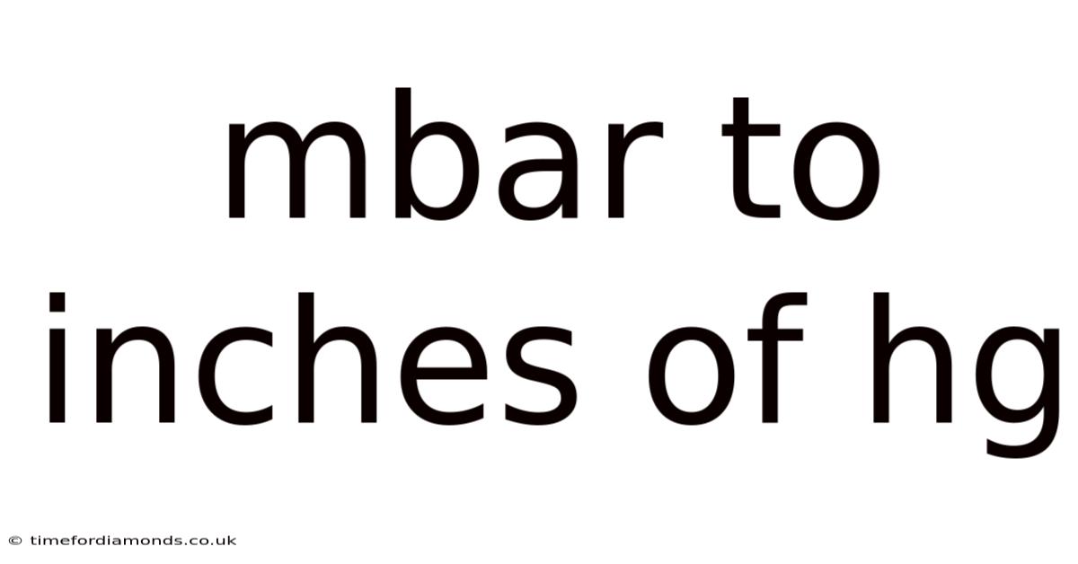 Mbar To Inches Of Hg
