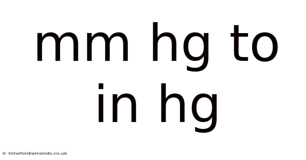 Mm Hg To In Hg